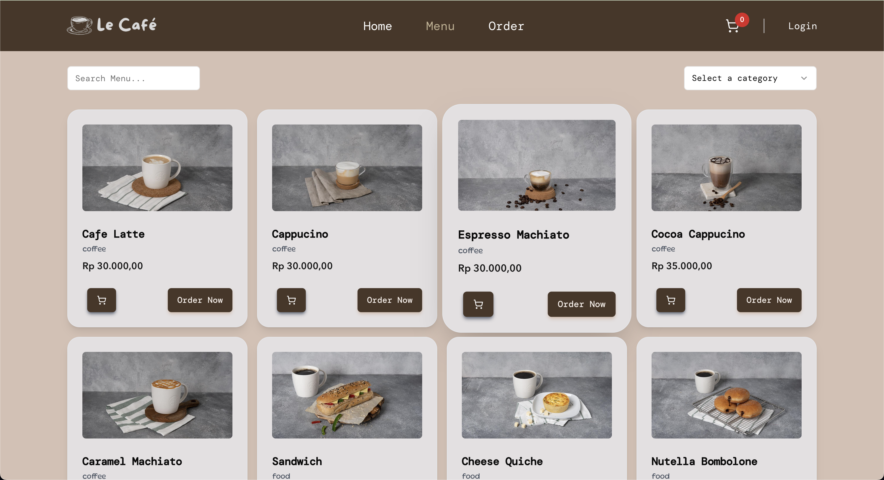 Le Cafe Promo Site